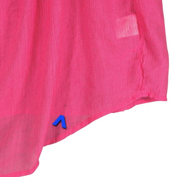 grand & greene Top sz 1X Women Aqua Blue Pink Peasant Boho Fairy Balloon Sleeves - Picture 7 of 14